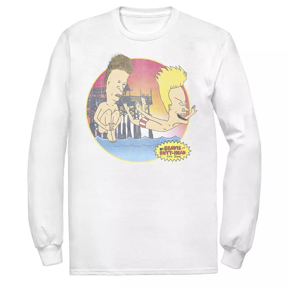 Men's Beavis Butthead Belly Flop Tee, Size: XL, White Product Image