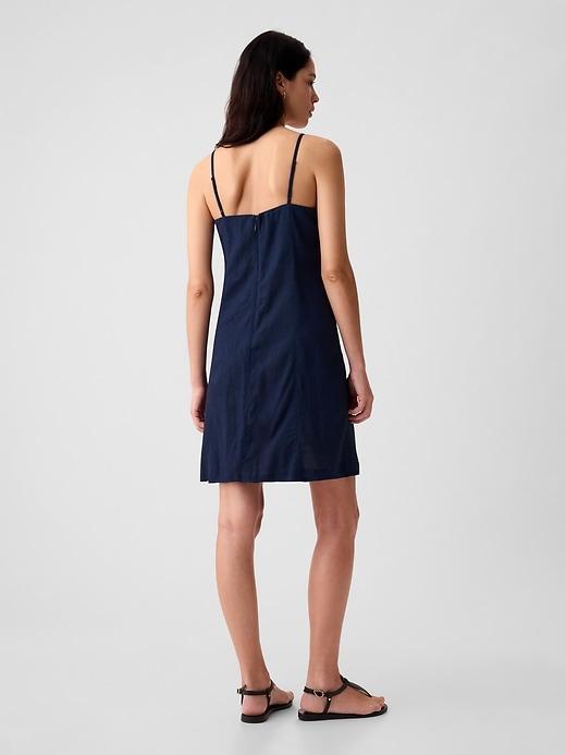 Linen-Blend Mini Dress Product Image