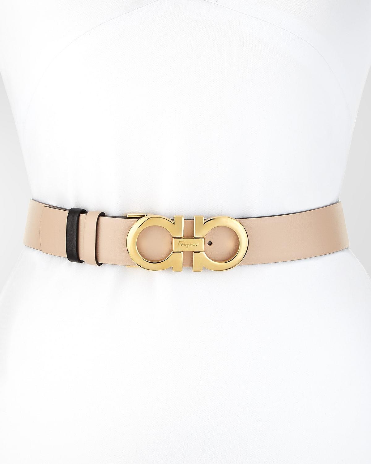 Gancini-Buckle Reversible Leather Belt Product Image