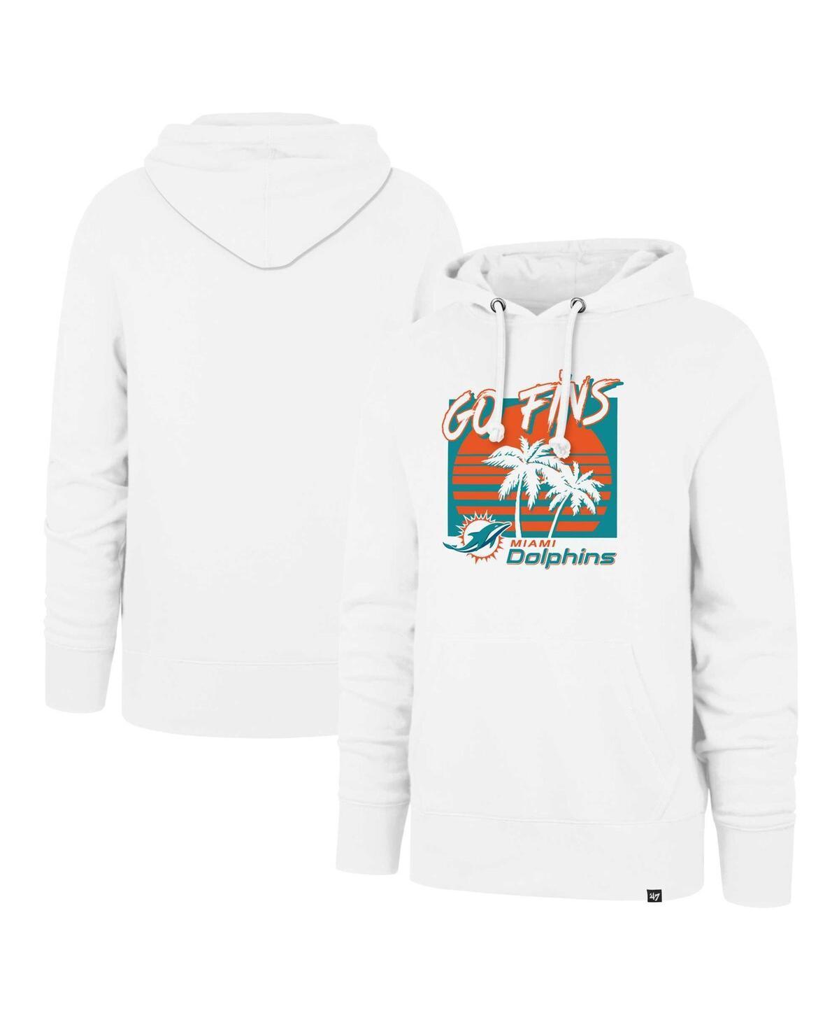 Men's '47 White Miami Dolphins Go Fins Regional Headline Pullover Hoodie, Size: Small Product Image