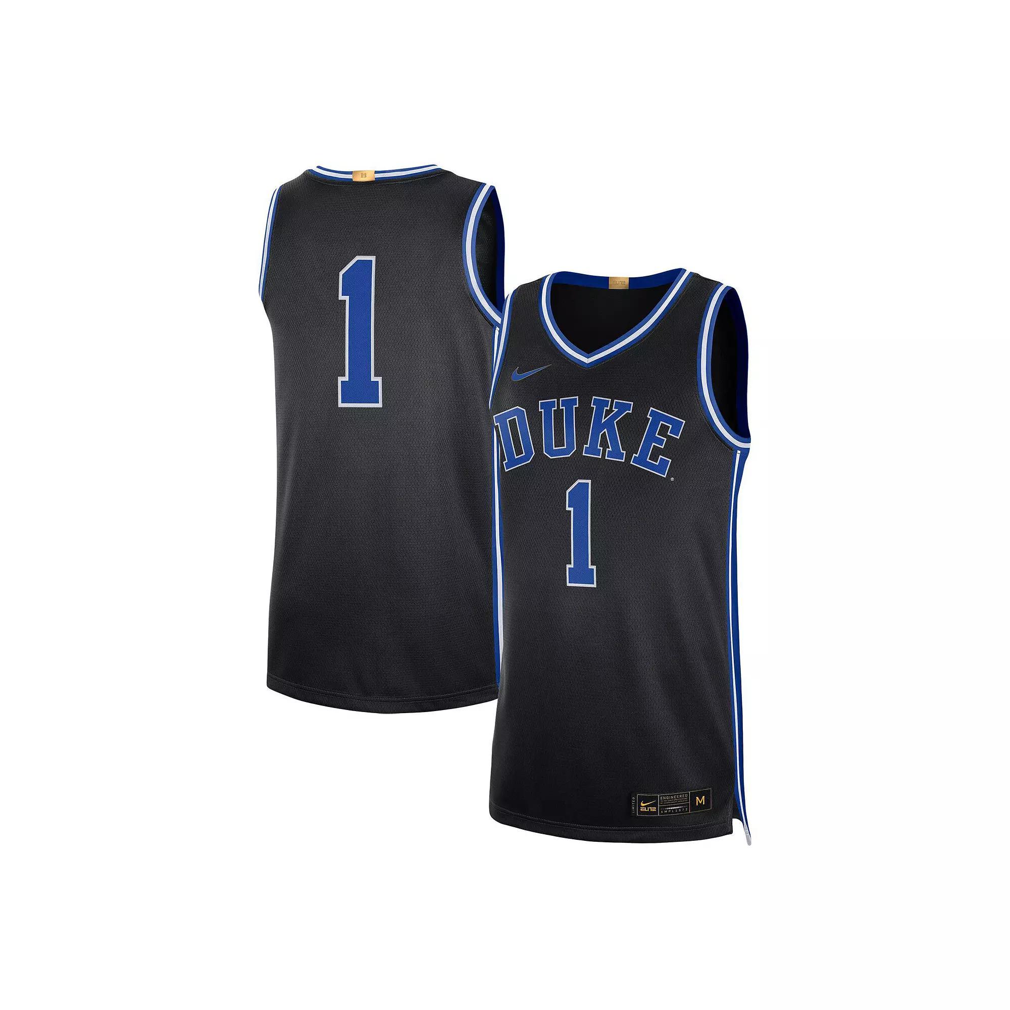 Men's Jordan Brand #1 Black Duke Blue Devils Limited Authentic Jersey, Size: Medium Product Image