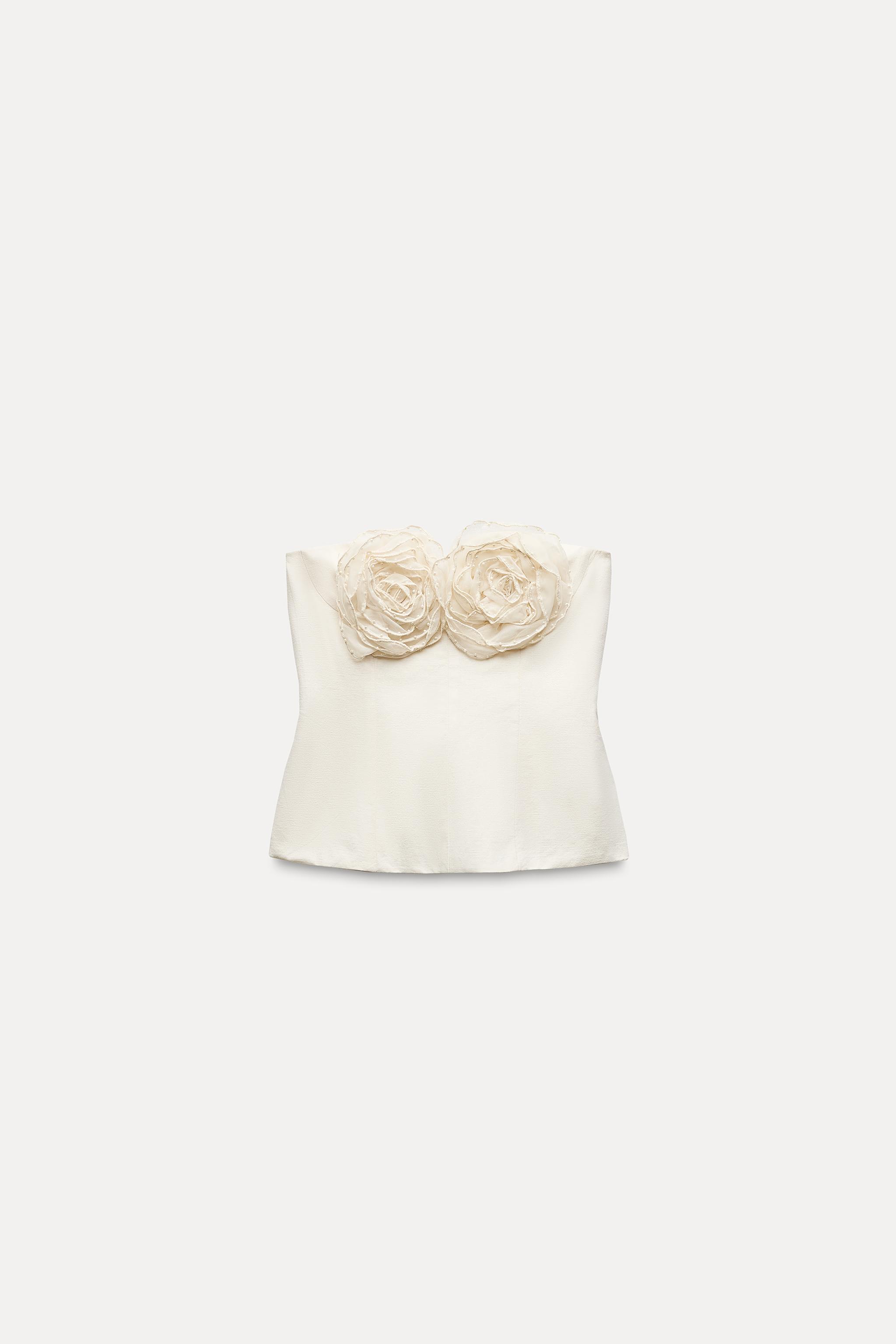 STRAPLESS FLORAL TOP Product Image