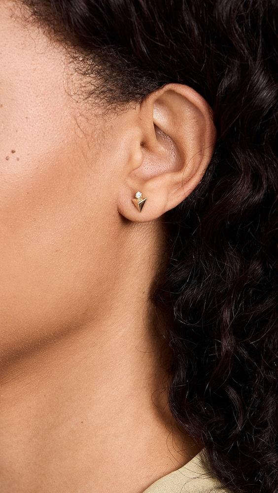 Zoe Chicco 14k Small Triangle Pyramid Single Stud Earring | Shopbop Product Image