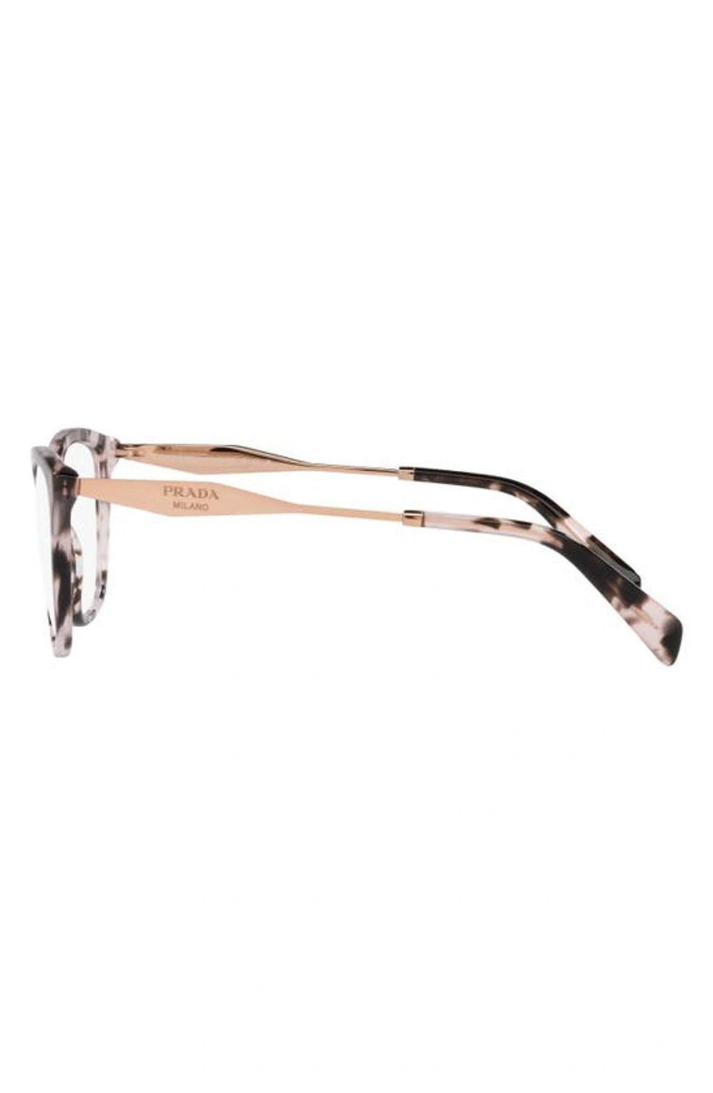 PRADA 52mm Butterfly Optical Glasses In Pink Tortoise Product Image