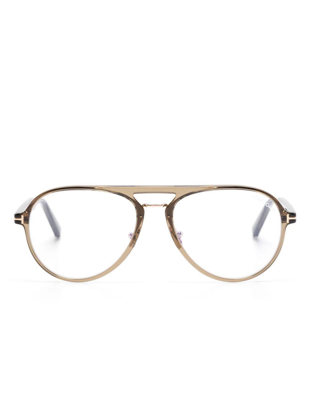 TOM FORD Pilot-frame Glasses In Green Product Image