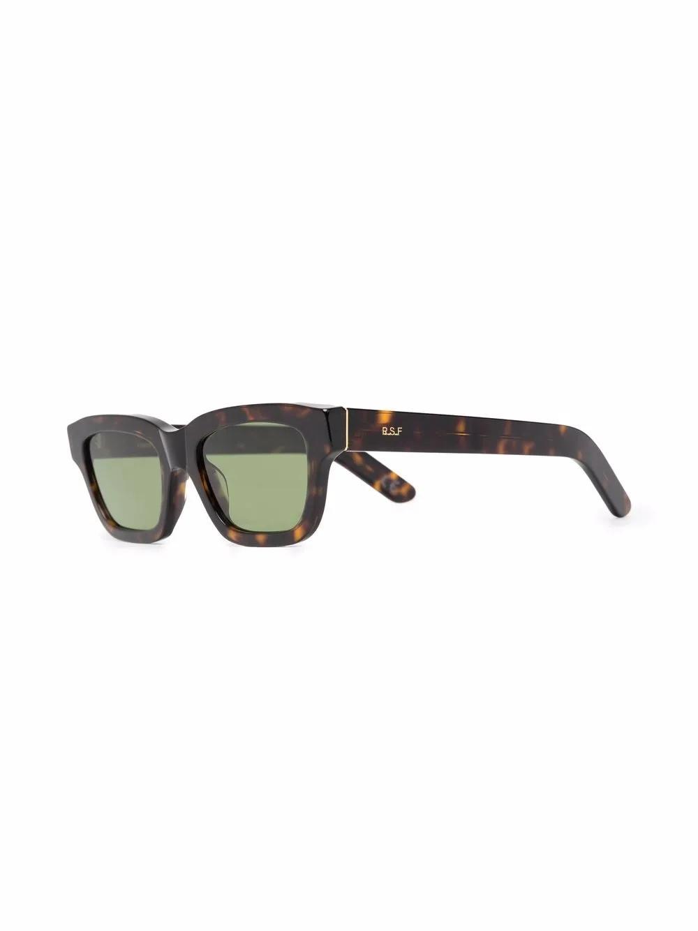 RETROSUPERFUTURE Tortoiseshell-effect Rectangle-frame Sunglasses In Braun Product Image