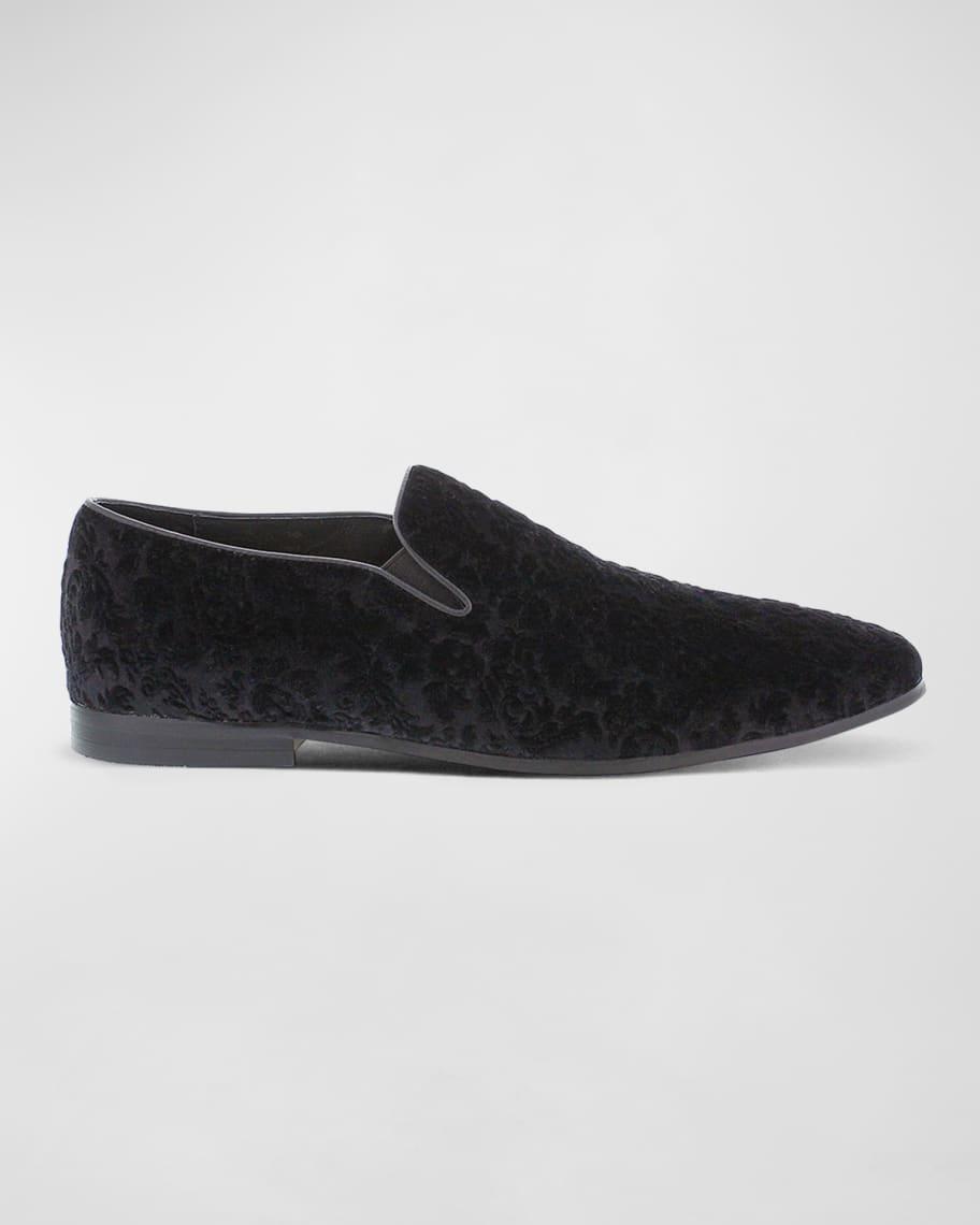 Mens Sonoma Floral Skull-Embossed Velvet Loafers Product Image