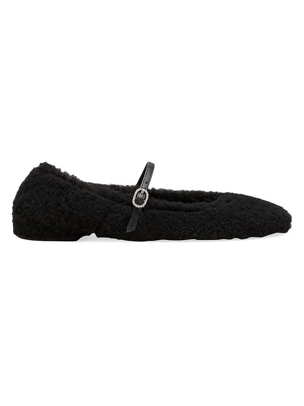 Womens Lennox Shearling Leather Flats Product Image