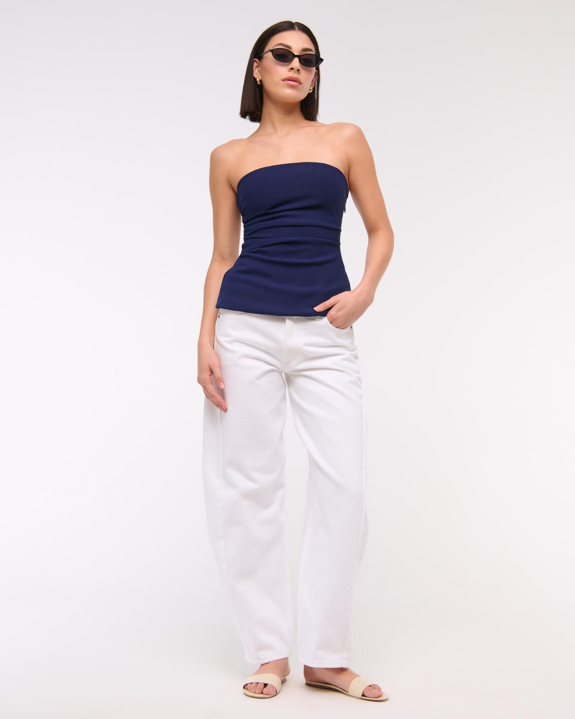 Strapless Side Ruched Top Product Image