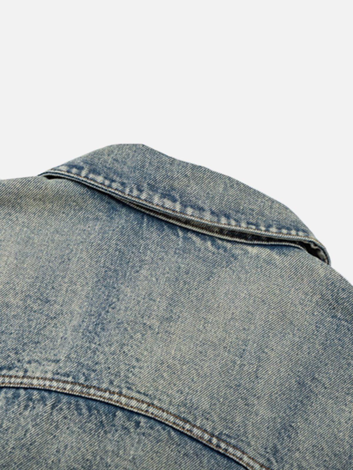 Aelfric Eden Washed Zip Up Denim Jacket Product Image