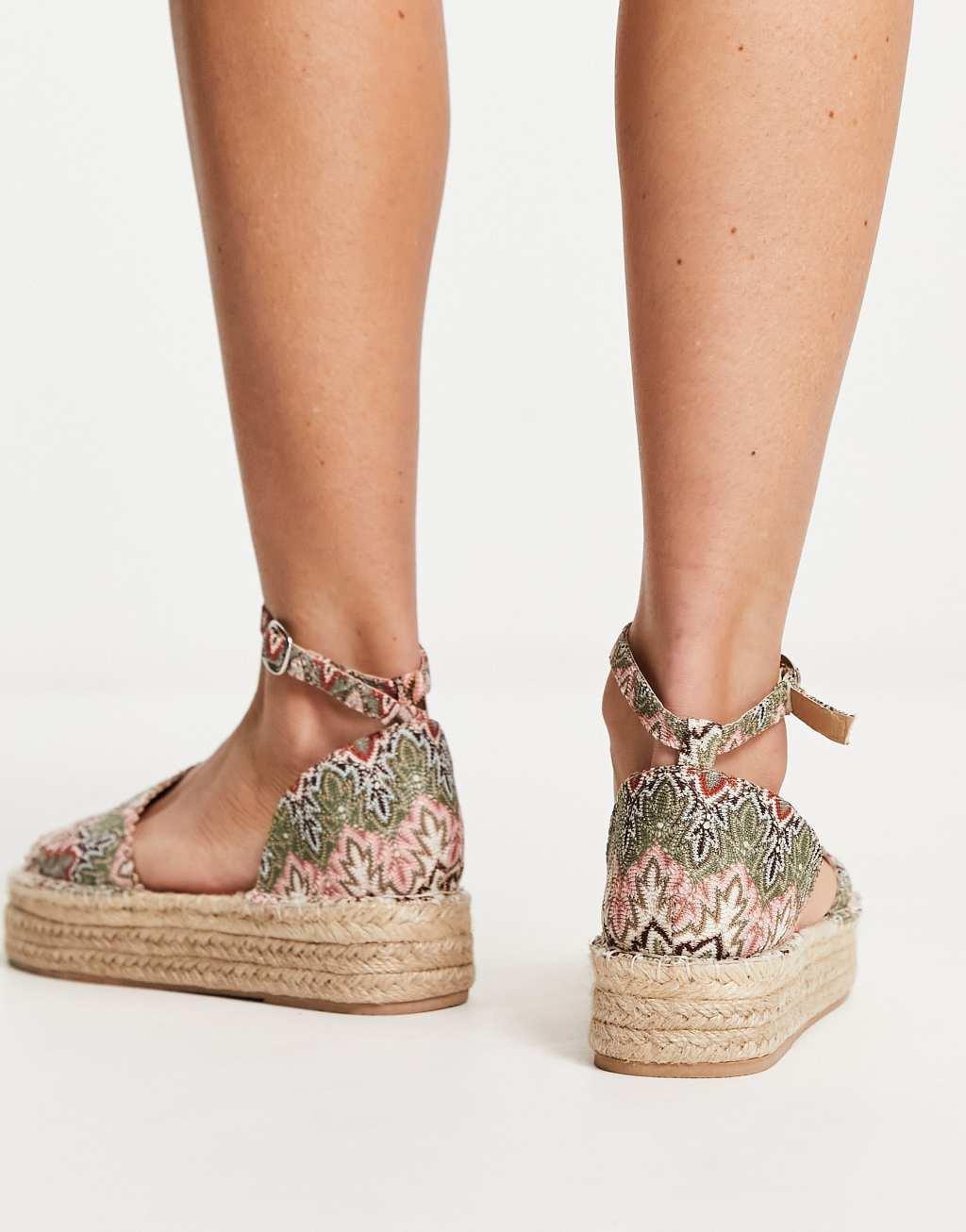 South Beach crochet flatform espadrille sandals Product Image