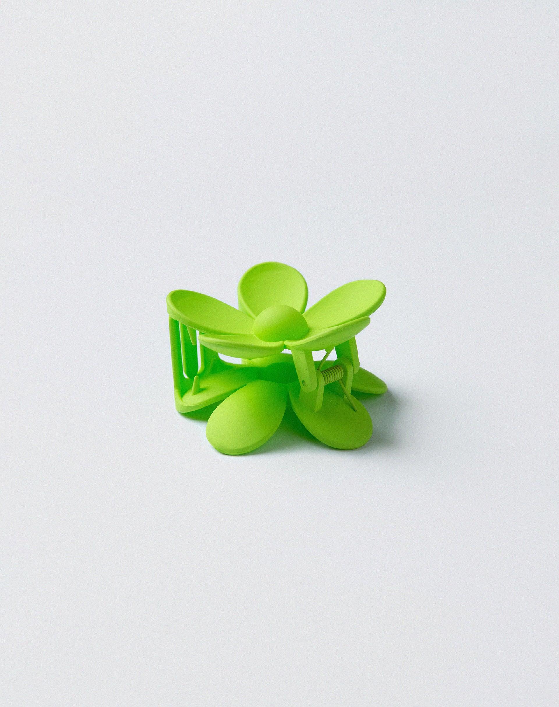 Flower Hair Claw in Green Product Image