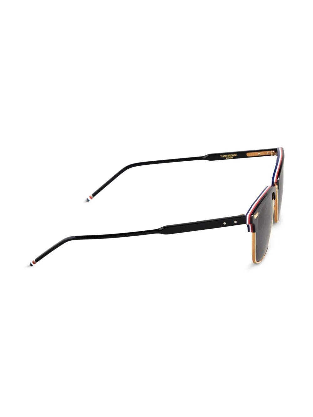 THOM BROWNE Sonnenbrille Mit Clubmaster-gestell In 001 Black Product Image