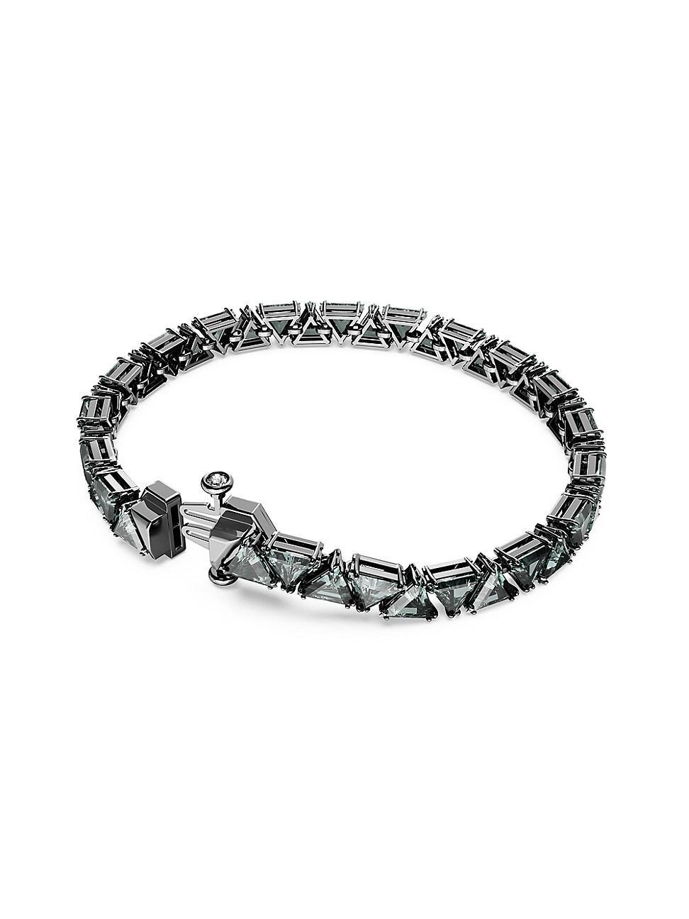 Swarovski Matrix Black Triangle Crystal Flex Bracelet in Ruthenium Plated Product Image