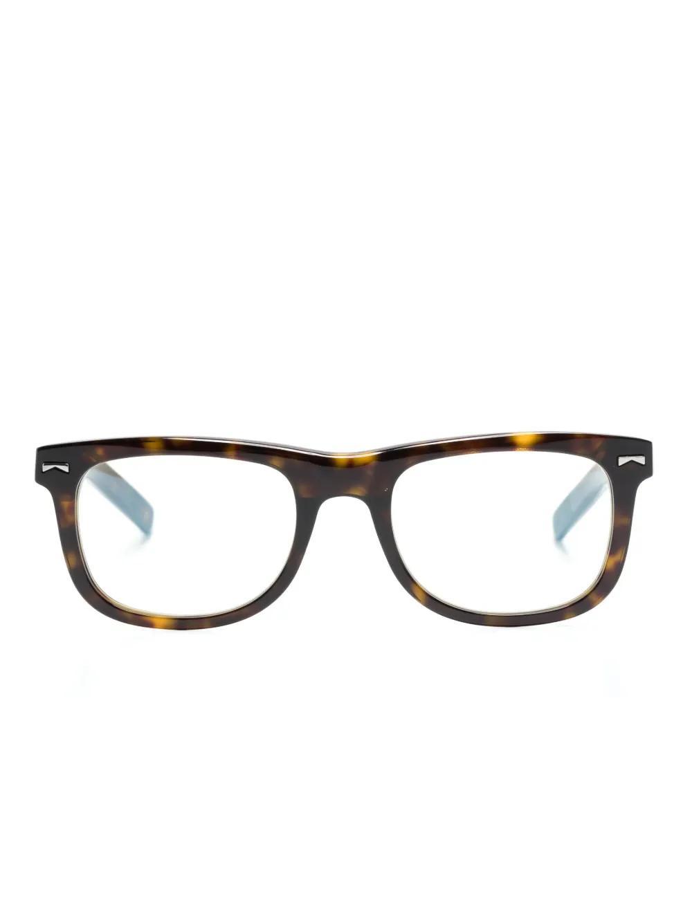 MONTBLANC Tortoiseshell Square-frame Glasses In Brown Product Image