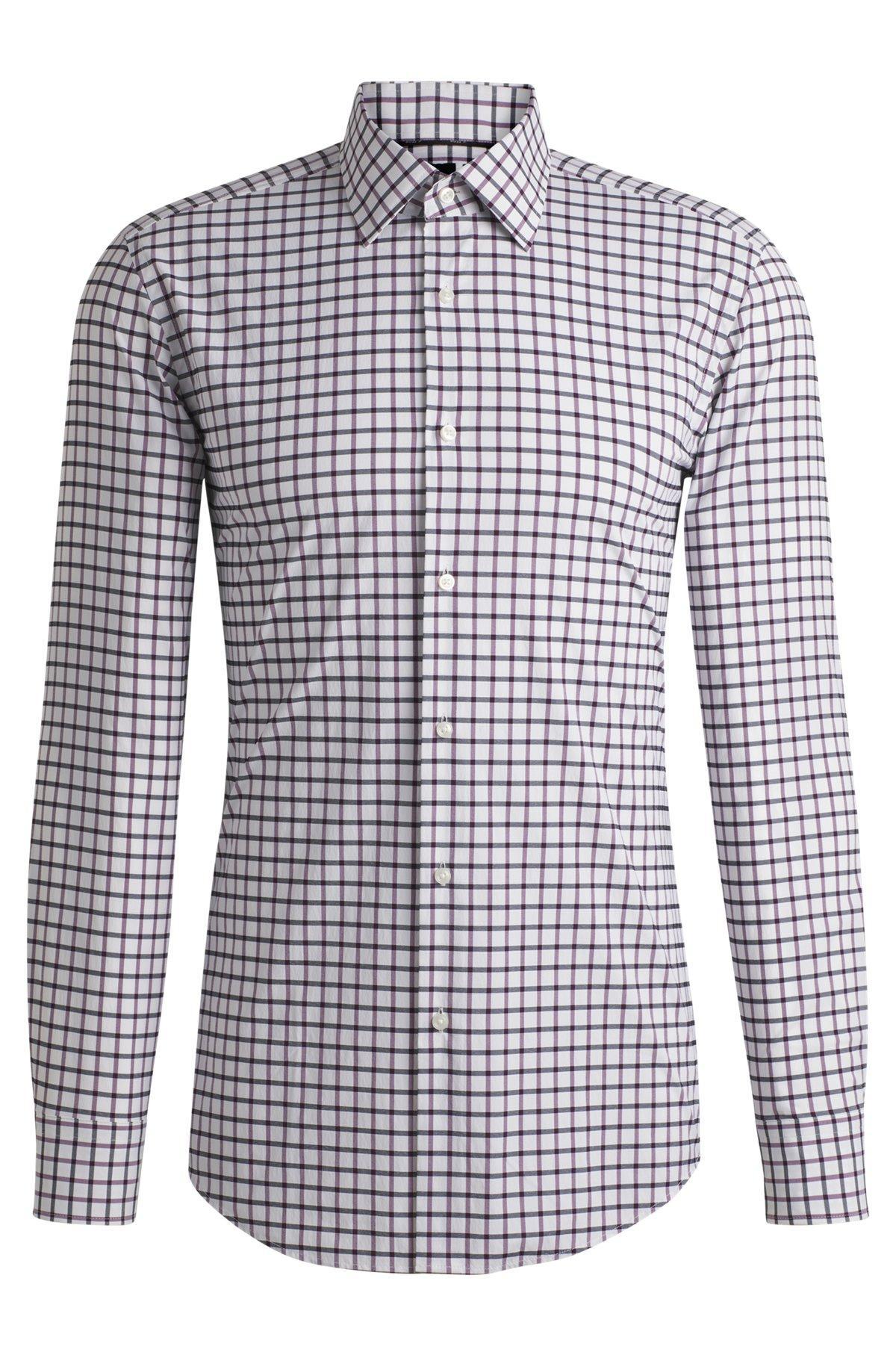 Slim-fit shirt in checked performance-stretch material Product Image