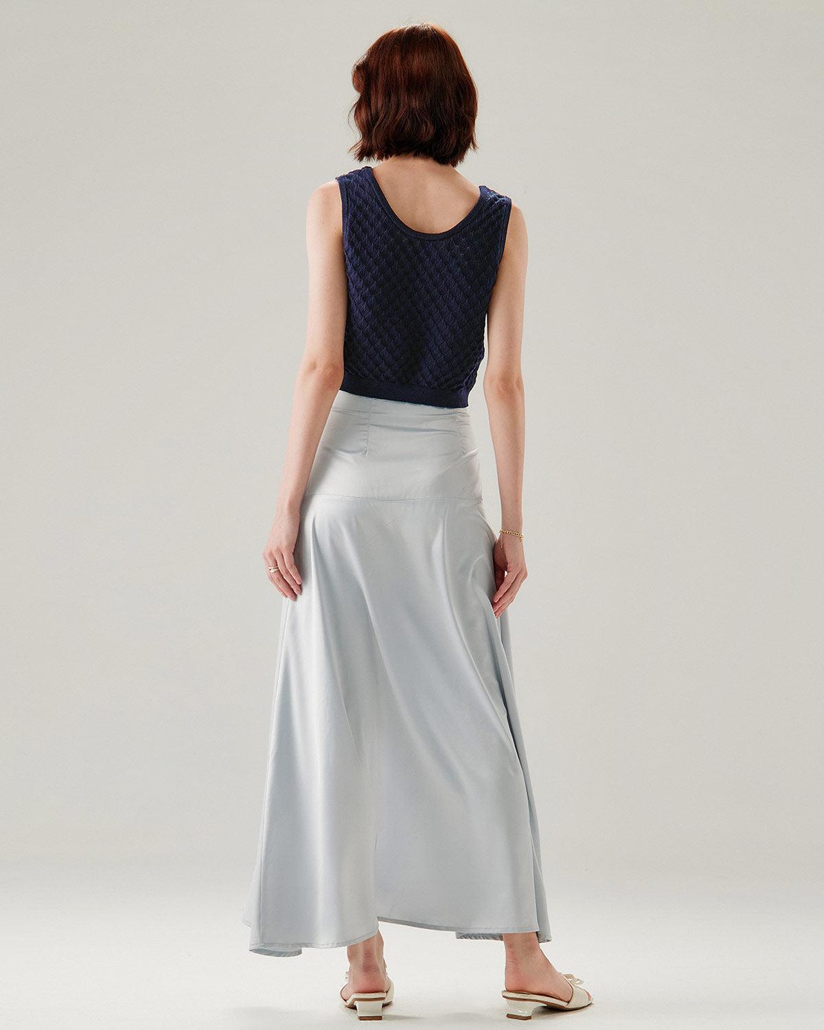 Blue Textured Crochet Tank Top Product Image