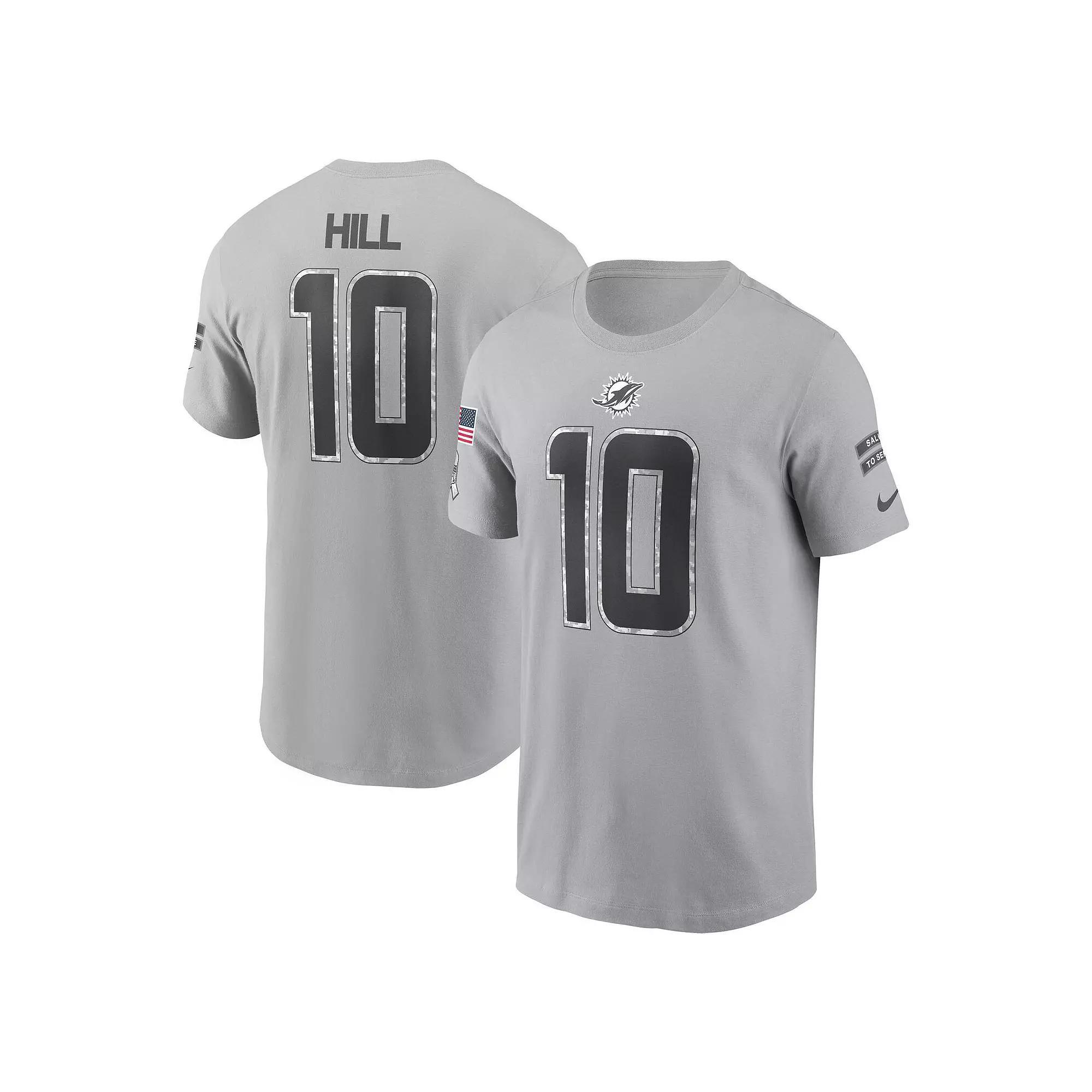 Men's Nike Tyreek Hill Gray Miami Dolphins 2024 Salute To Service Name & Number T-Shirt, Size: 3XL, Grey Product Image