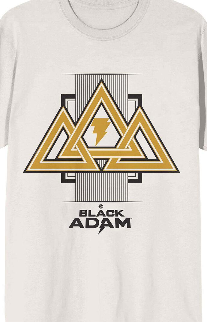 Men's Black Adam Gold Triangles T-Shirt Product Image