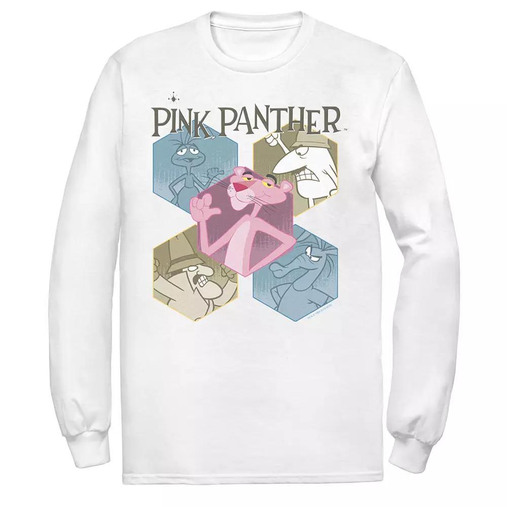 Men's Pink Panther Hexagonal Portraits Long Sleeve Graphic Tee,  Product Image