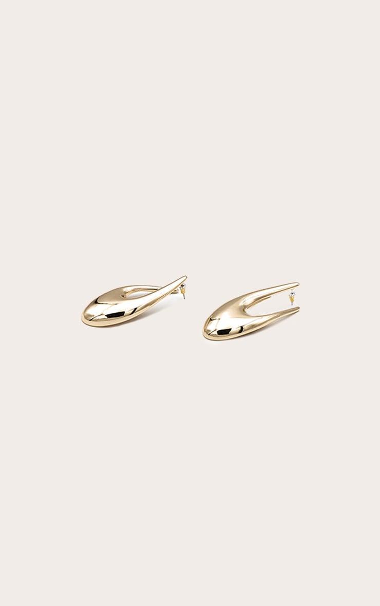 Gold Droplet Hoop Statement Earrings Product Image