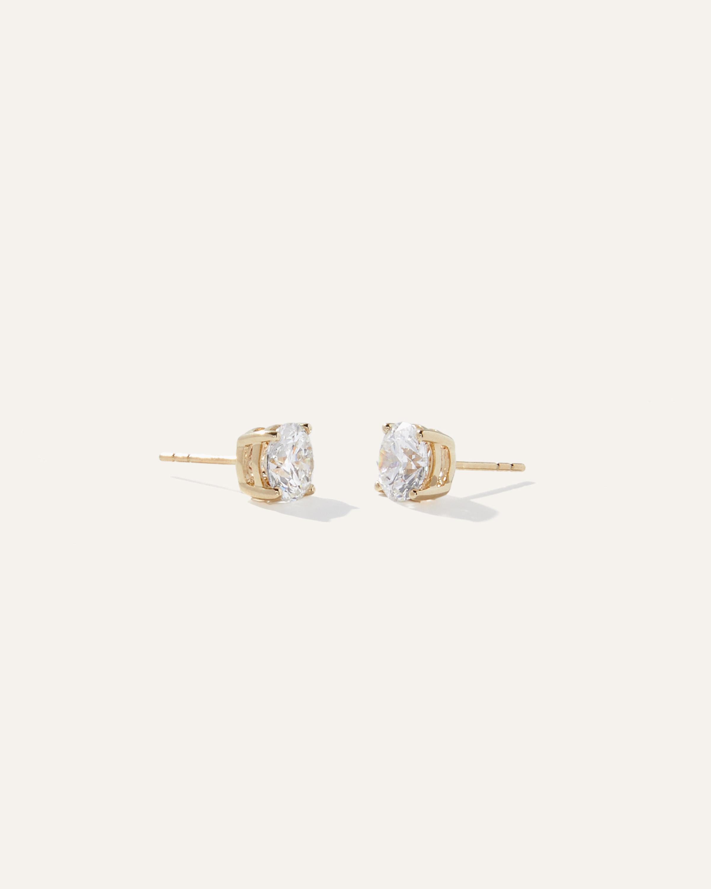 14K Gold Lab Grown Diamond Solitaire Studs Product Image