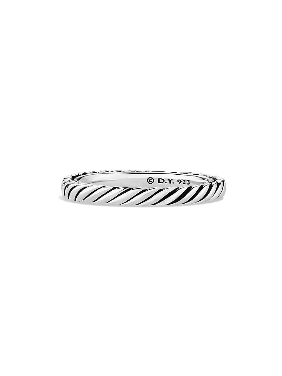 Womens Cable Collectibles Stack Ring in Sterling Silver, 3mm Product Image