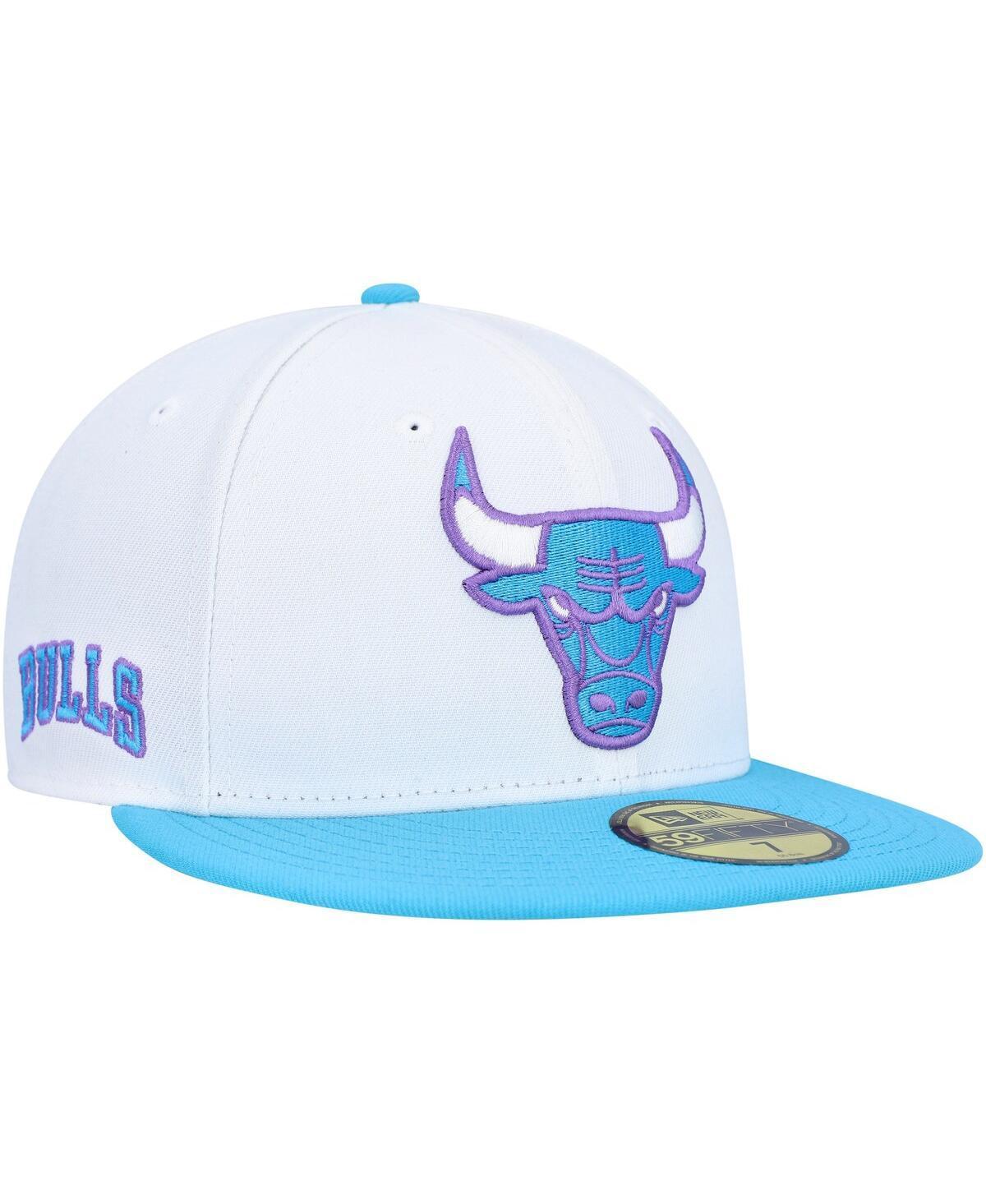 Mens New Era Chicago Bulls Vice Blue Side Patch 59FIFTY Fitted Hat Product Image