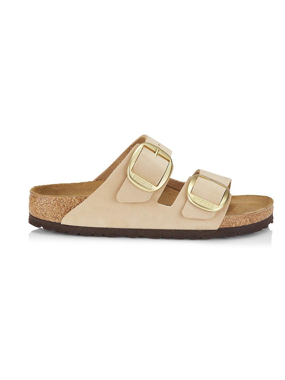 Birkenstock Womens Arizona Suede Nubuck Big Buckle Detail Slide Sandals Product Image