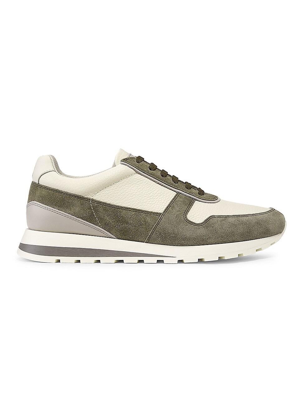 Mens Leather and Suede Runner Sneakers Product Image