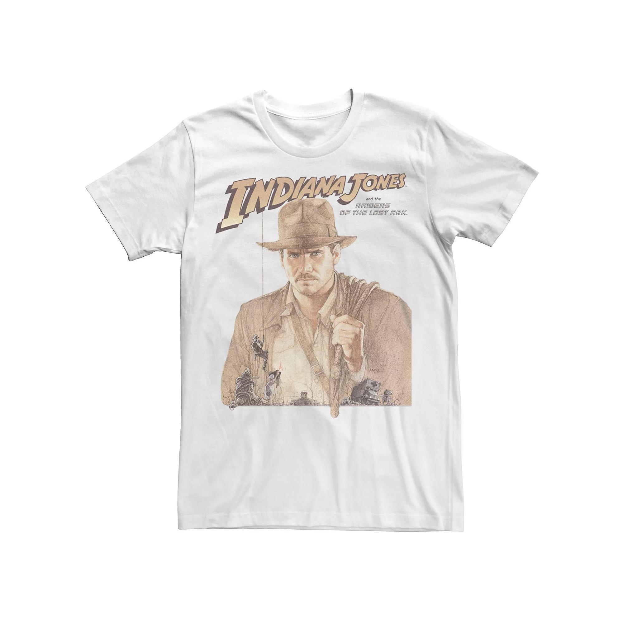 Men's Indiana Jones Raiders of the Lost Ark Movie Poster Graphic Tee, Size: XS, White Product Image