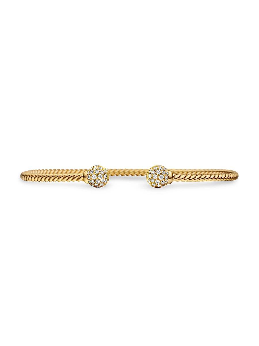 Womens Petite Solari Bead Bracelet in 18K Yellow Gold with Pav Diamonds Product Image