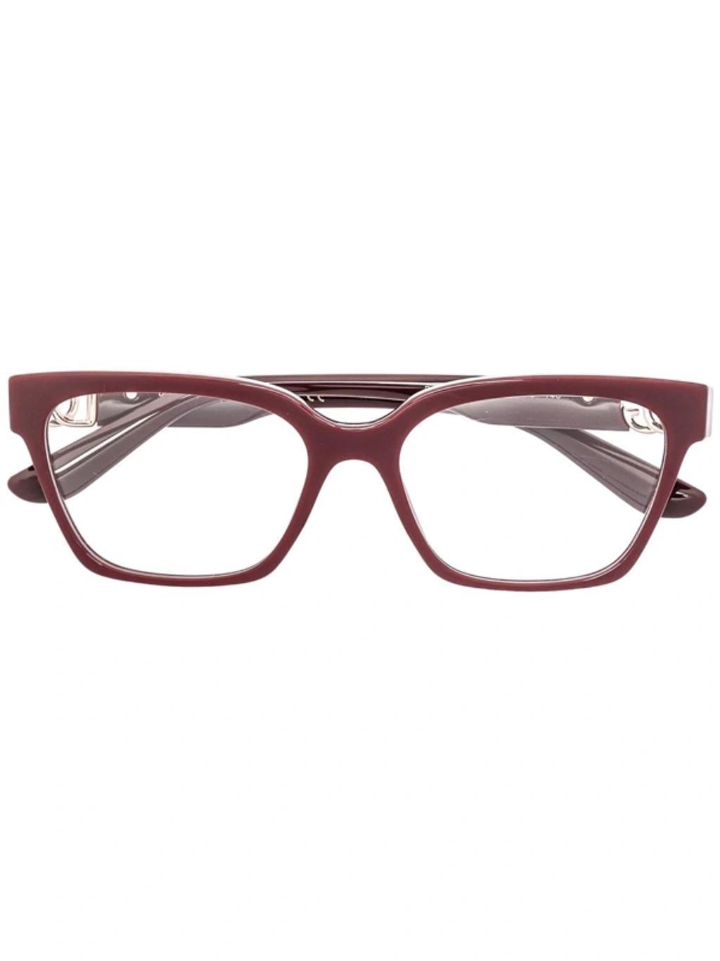 DOLCE & GABBANA Logo-plaque Arm Glasses In Red Product Image