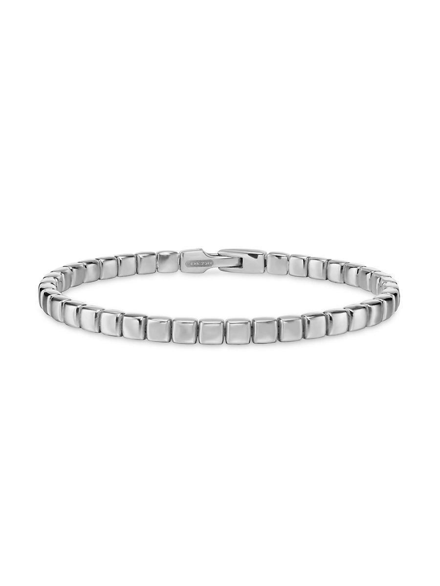 Mens Spiritual Beads Tile Bracelet in 18K White Gold, 4.7MM Product Image