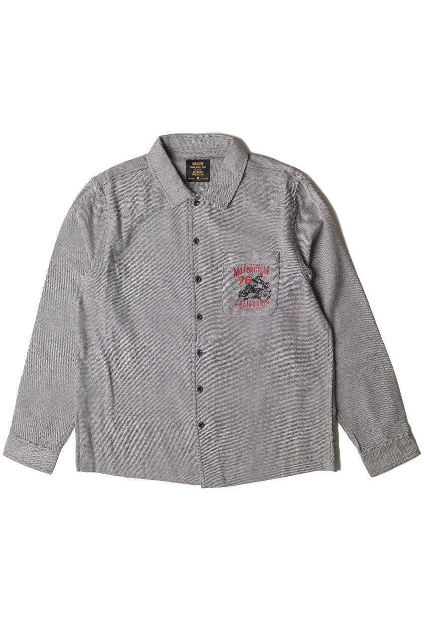 Long Sleeve Motorcycle Button Up Shirt Product Image