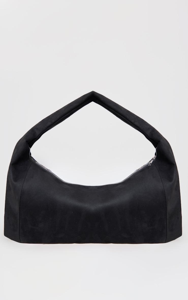 Black Oversized Faux Suede Tote Bag Product Image