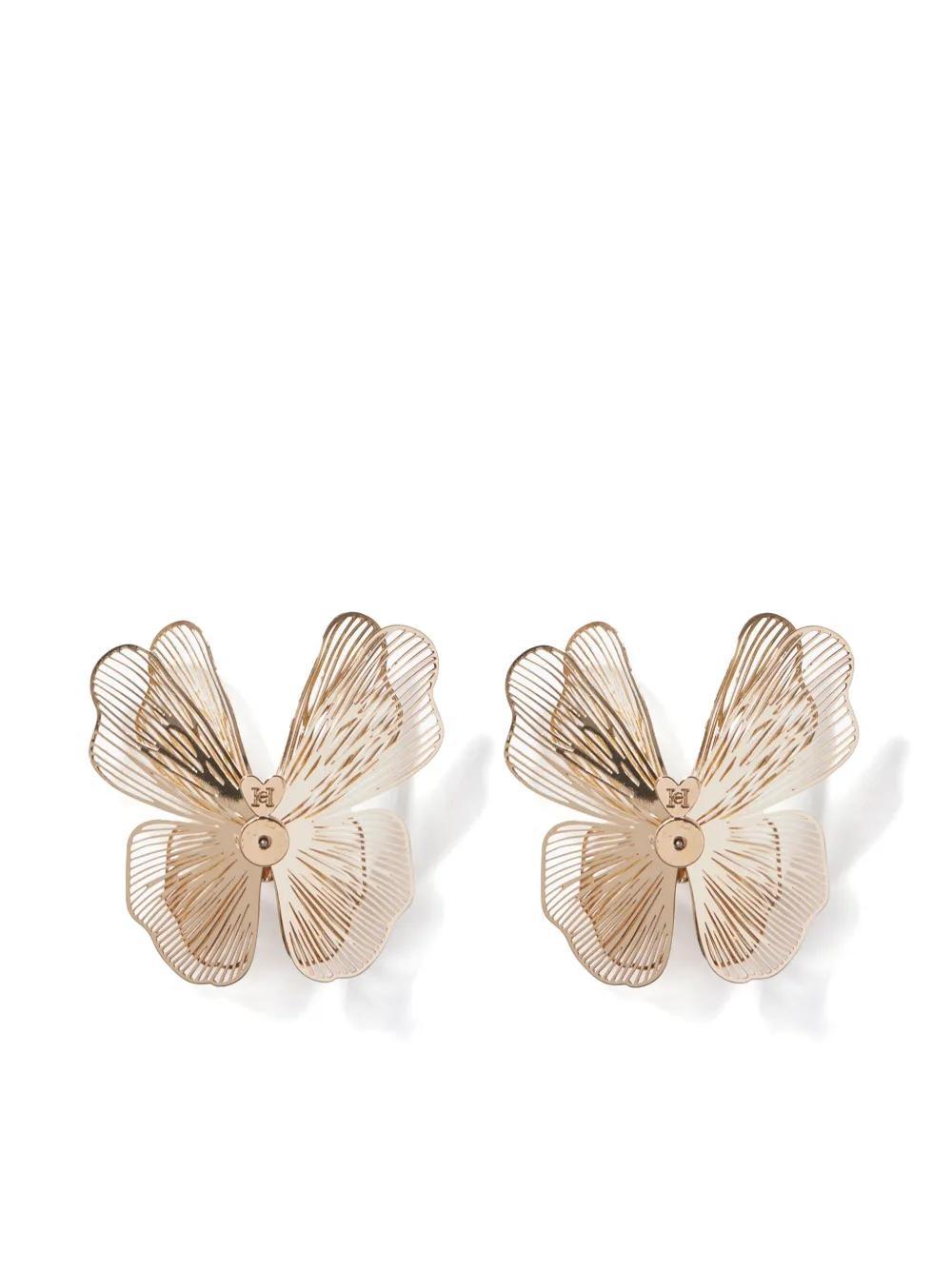 CAROLINA HERRERA Butterfly-shaped Stud Earrings In Gold Product Image