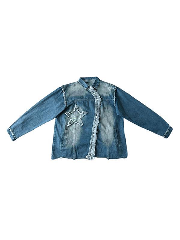 Washed Frayed Splice Jacket Product Image