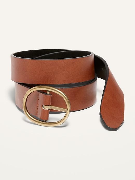 Reversible Faux-Leather Belt For Women (1.25-Inch) Product Image