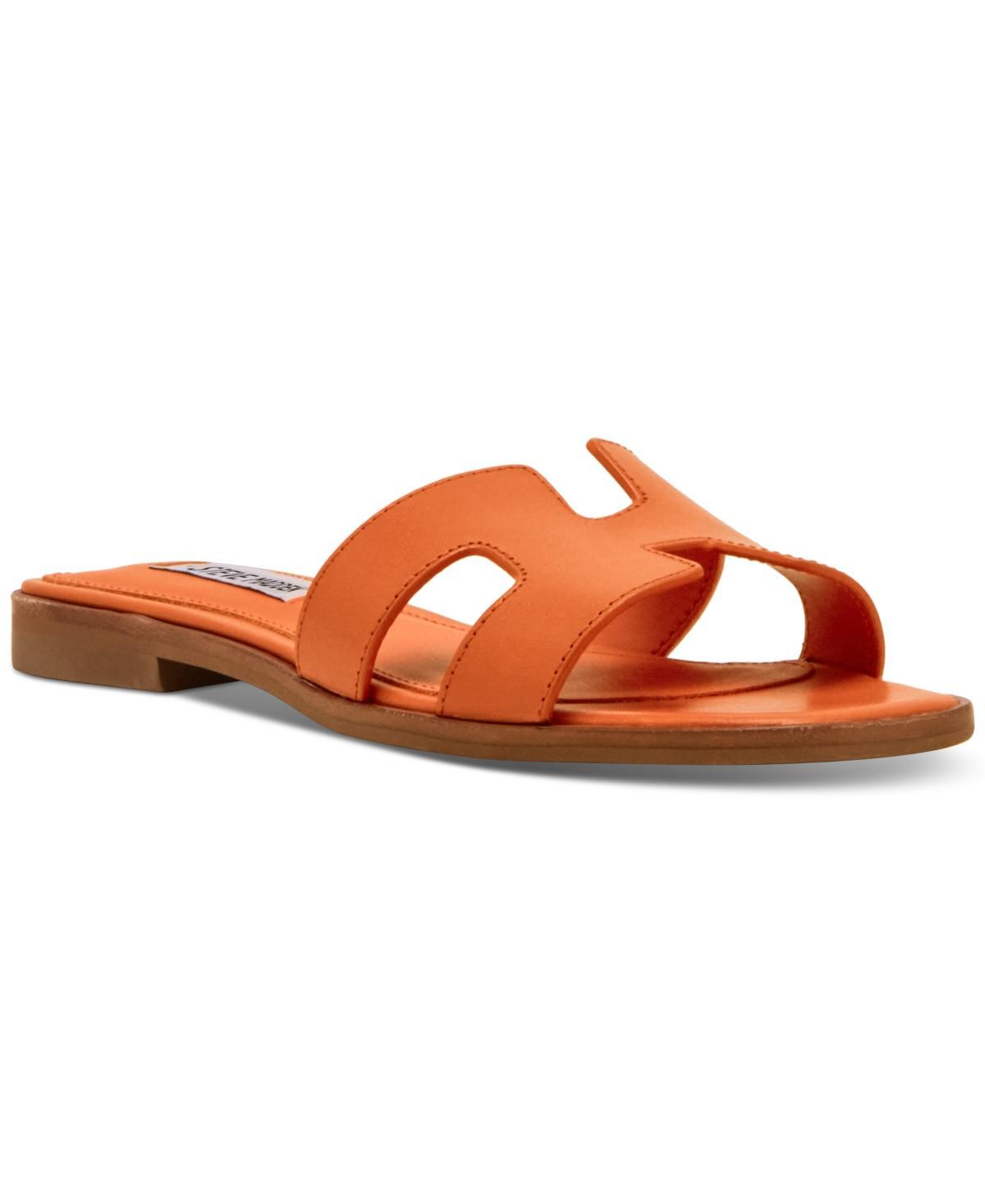 Steve Madden Hadyn Leather Flat Slide Sandals Product Image