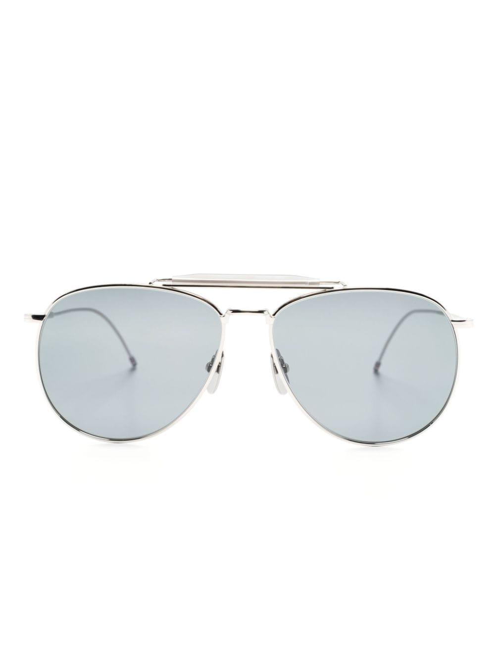 THOM BROWNE Pilot-frame Sunglasses In White Product Image