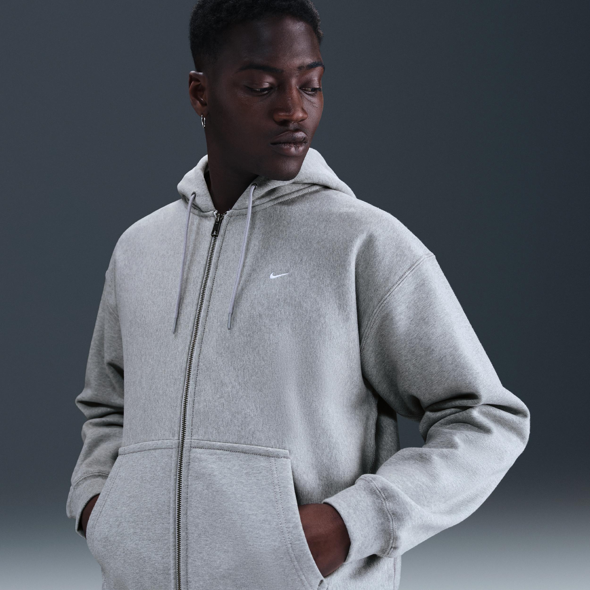 Nike Mens Solo Swoosh Full-Zip Fleece Hoodie | HV1084-063 Product Image