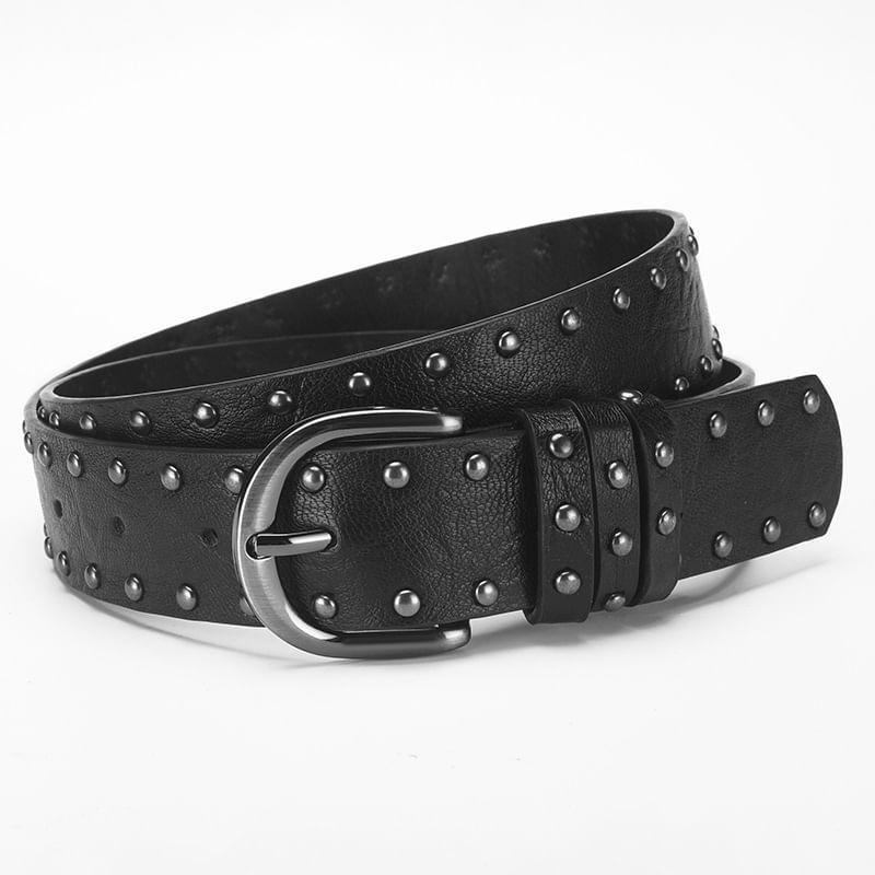 Studded Faux Leather Belt Product Image