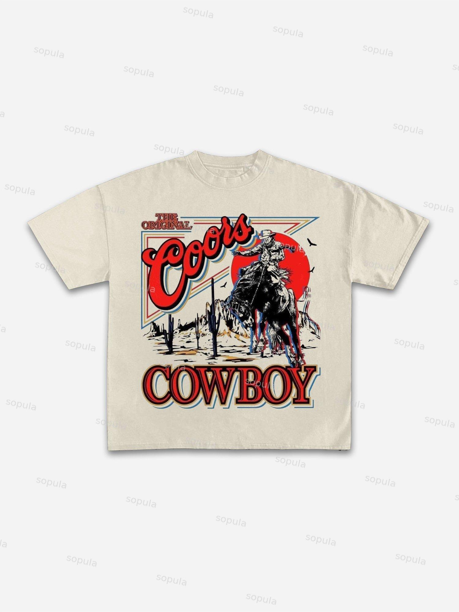 Coors Cowboy Rodeo Vintage Graphic Cotton T-shirt Product Image