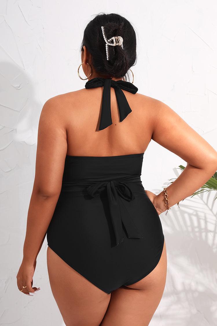 Seaside Holiday Twist Front Plus Size One Piece Swimsuit Product Image