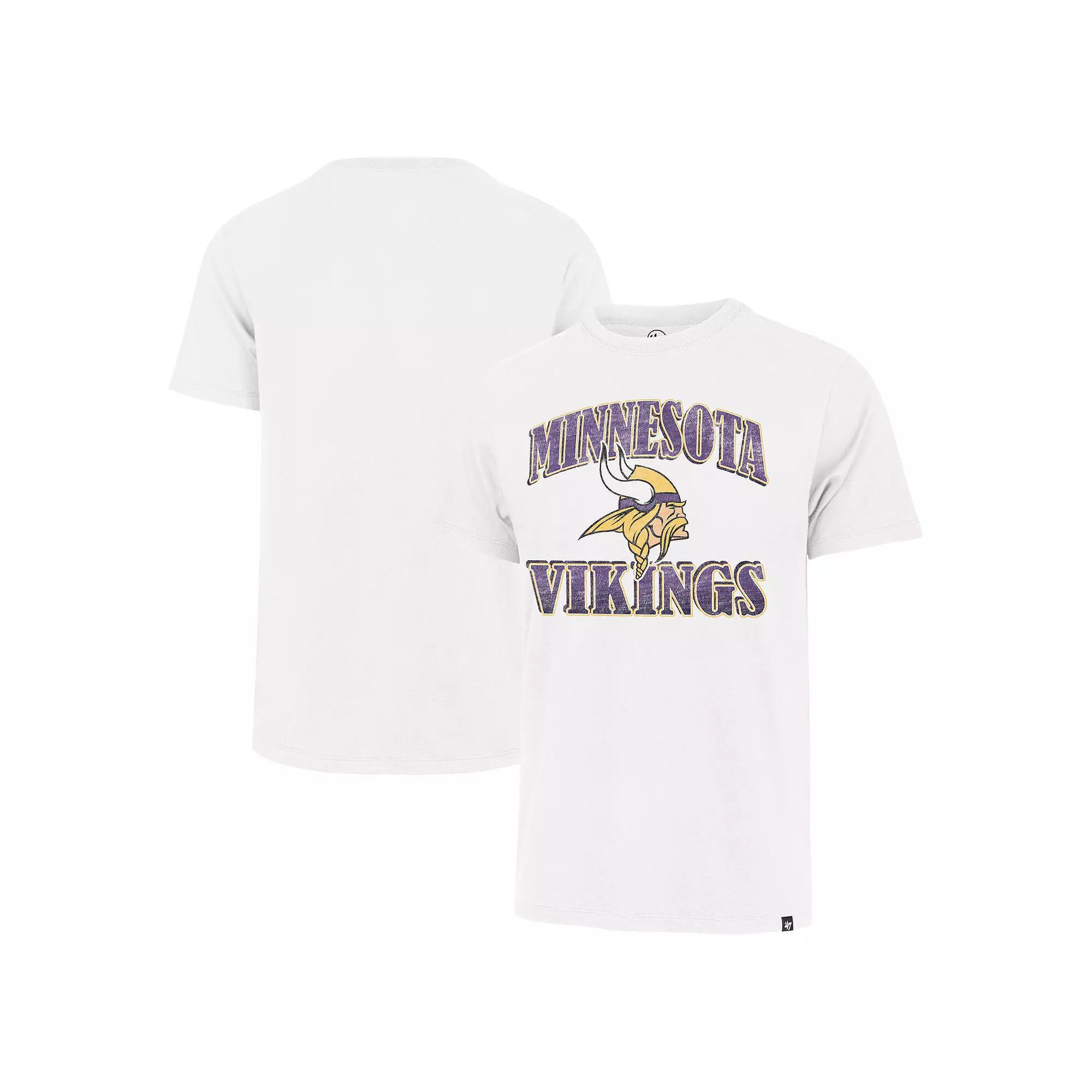 Men's '47 White Minnesota Vikings Overrun Franklin T-Shirt, Size: Large Product Image