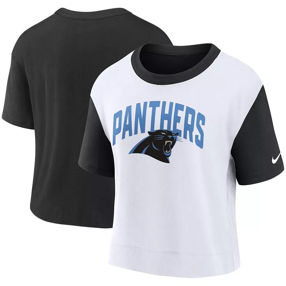 Women's Nike Black/White Carolina Panthers High Hip Fashion T-Shirt, Size: Medium Product Image