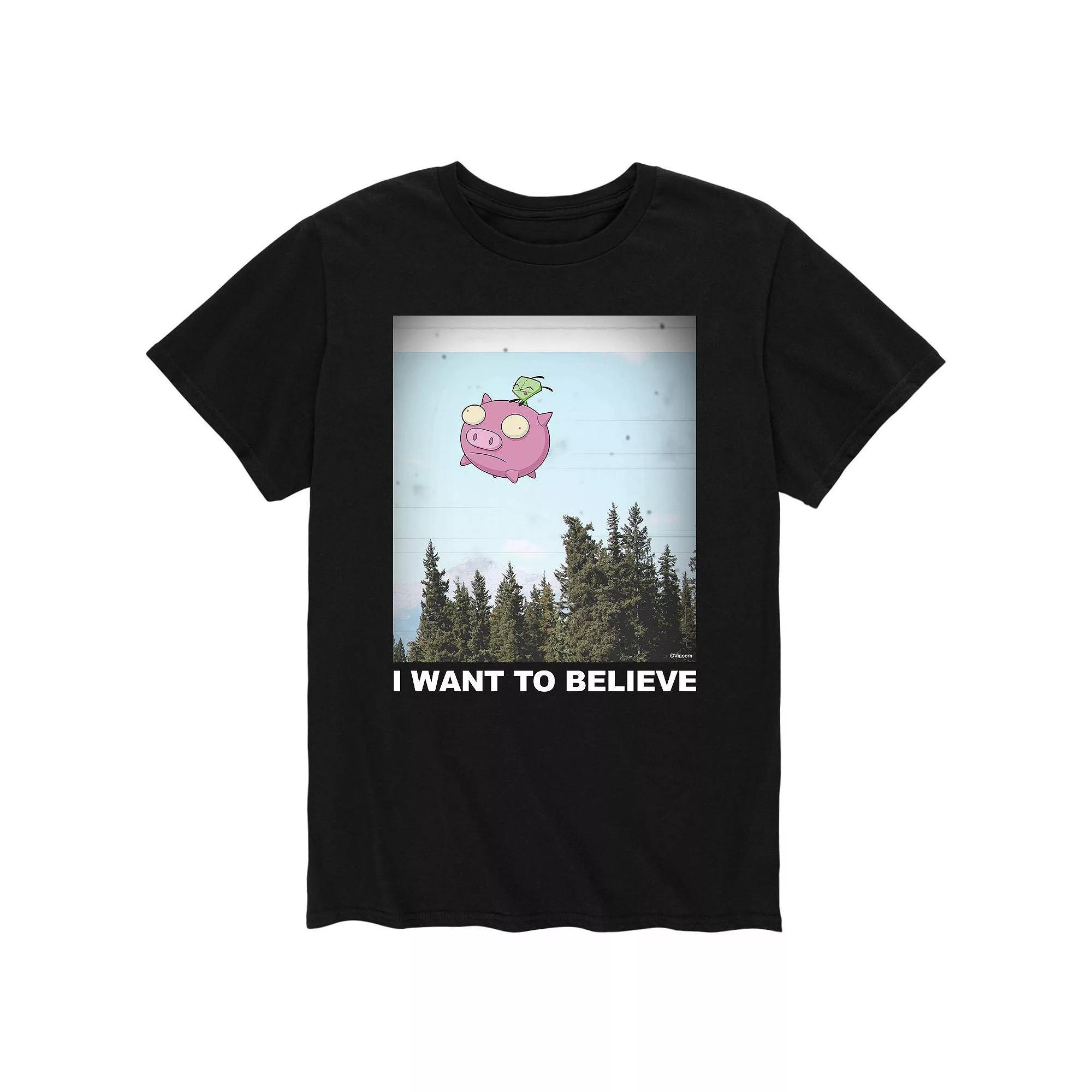 Men's Invader Zim Gir I Want To Believe Tee, Size: Medium, Black Product Image