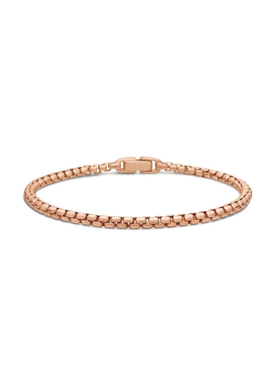 Mens Box Chain Bracelet in 18K Rose Gold 3.4mm Product Image