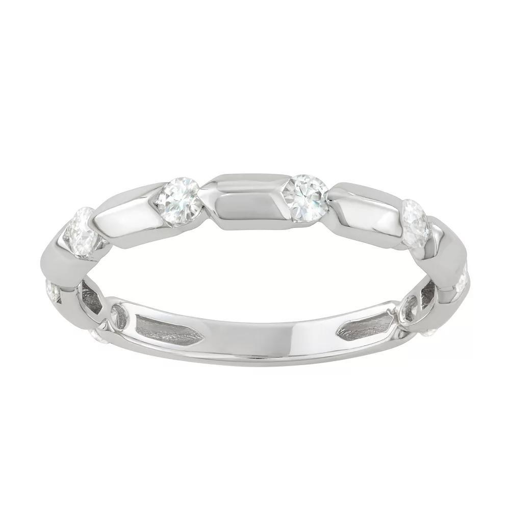 Charles & Colvard 14k Gold 1/4 Carat T.W. Lab-Created Moissanite Stackable Band, Women's, Size: 7, 14k White Gold Product Image